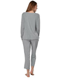 RAIKOU Neu Damen Jersey Zweiteiliger Freizeitanzug-H128E87 (Grau,36/38)