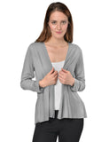 RAIKOU Damen Langarm Jersey Strickjacke/Jacke/Cardigan,Weiche,Leichte,viele Farben - Größe 36-50 - 754081 (36/38, Graphitgrau)