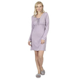 RAIKOU Damen Jersey Kleid Langarm Knielang Feminine Looks Elegant trendiges Homewear Kleid Minikleider Strandkleider Nachthemd Loungewear (36/38,Grau)