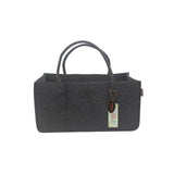 RAIKOU KULT Filz-Tasche Shopper NEU Filzkorb Einkaufstasche Henkeltasche Zeitungskorb Stabile Kaminholztasche Zeitungsständer auch für Spielzeug Garten Picknick Strand (Anthrazit,50x25x25cm)