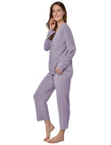 RAIKOU Neu Damen Jersey Zweiteiliger Freizeitanzug-H128E87 (Grau,36/38)