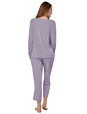 RAIKOU Neu Damen Jersey Zweiteiliger Freizeitanzug-H128E87 (Grau,36/38)