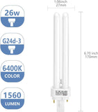 Aigostar 162627, U-tube fluorescent lamp PLC 26W, 6400K, 220-240V, 1560lm, 50Hz, not adjustable. [Energy Class G]