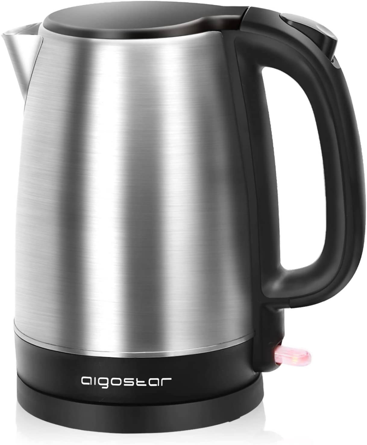 Aigostar Kettle Stainless Steel 1.7 L, 2200 W Electric Kettle with Limescale Filter, Wireless, Automatic Shut-Off, Ideal for Tea, Coffee, Baby Food, BPA Free, Black