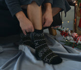 RAIKOU Haussocken Wintersocken Herrensocken Kuschelsocken gefütterte Socken dicke Socken Weihnachtssocken, mit rutschfesten Noppen (Anthrazit,One Size)