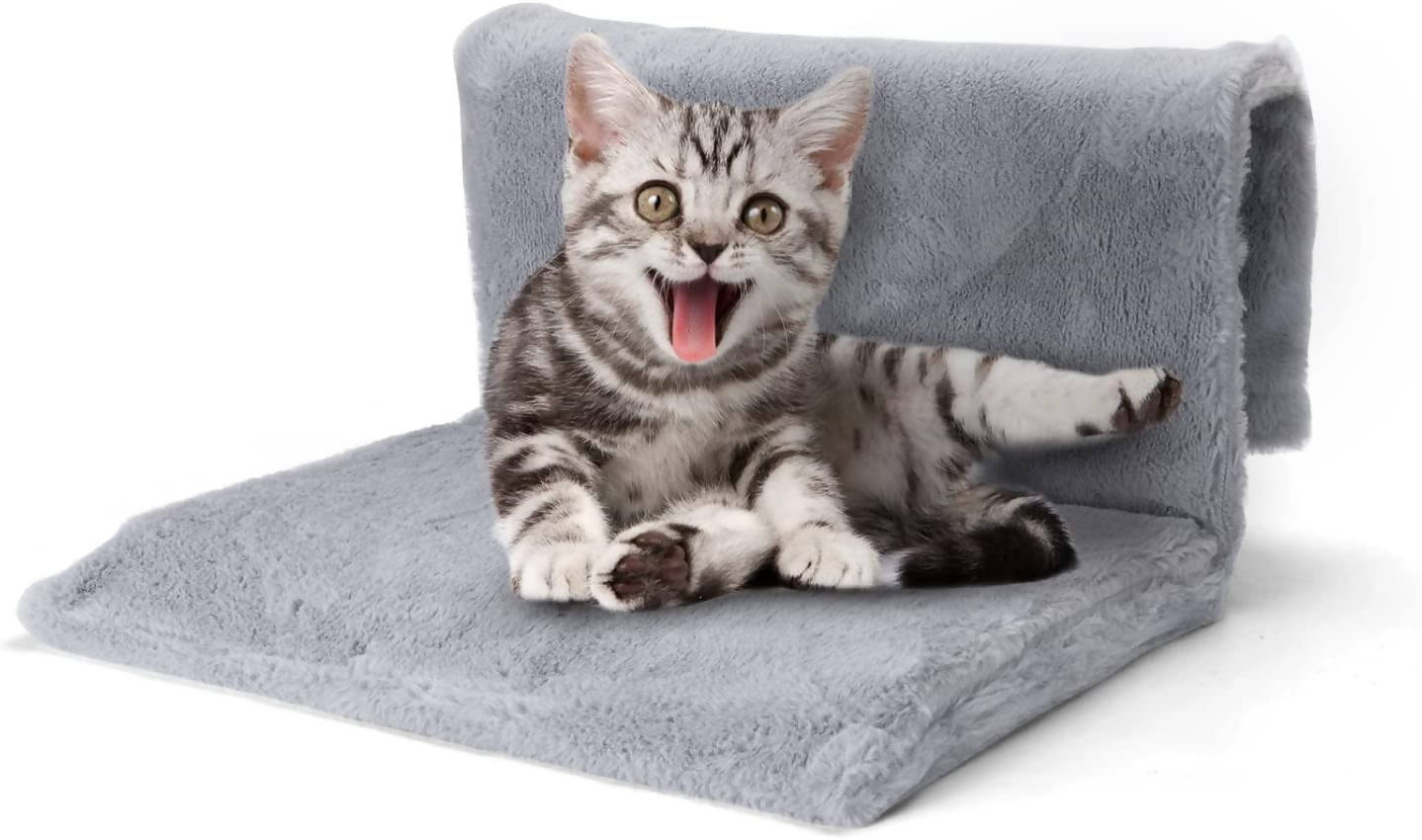 Katzenbett für Heizungen, mit Starkem Abnehmbarem Metallrahmen,Grau,48 * 30 * 25cm