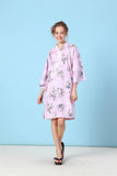 100% Cotton Japanese Kimono Loungewear Dress - fox cherry blossom print